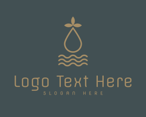 Premium Elegant - Golden Herbal Essential Oil logo design