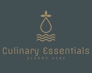 Golden Herbal Essential Oil logo design