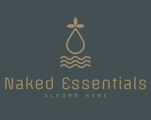 Golden Herbal Essential Oil logo design