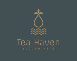 Golden Herbal Essential Oil logo design