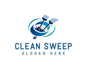 Mop - Broom Mop Cleaning logo design