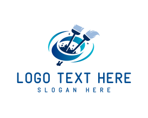 Cleaner - Broom Mop Cleaning logo design