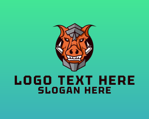 Hobby - War Metal Boar logo design