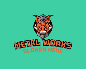 Metal - War Metal Boar logo design