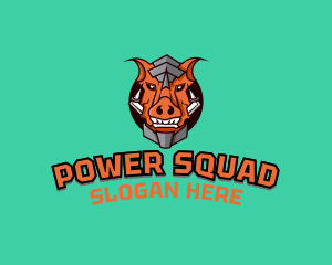 Squad - War Metal Boar logo design
