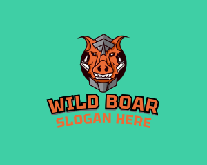 War Metal Boar logo design