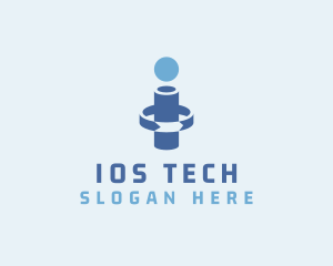 Tech Spin Cylinder Letter I logo design