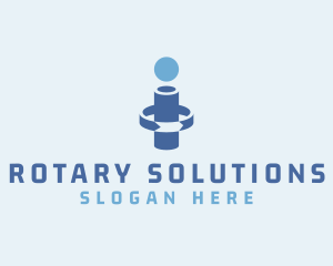 Rotary - Tech Spin Cylinder Letter I logo design