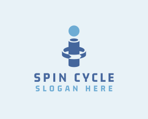 Rotate - Tech Spin Cylinder Letter I logo design