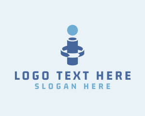 Social Media - Tech Spin Cylinder Letter I logo design