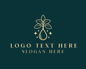 Massage - Leaf Plant Droplet logo design