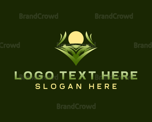 Lawn Grass Landscaping Logo