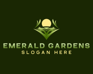 Lawn Grass Landscaping logo design