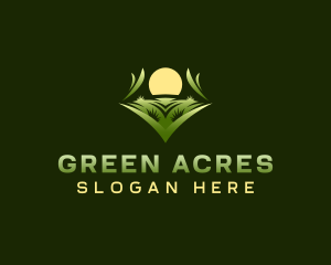 Lawn Grass Landscaping logo design