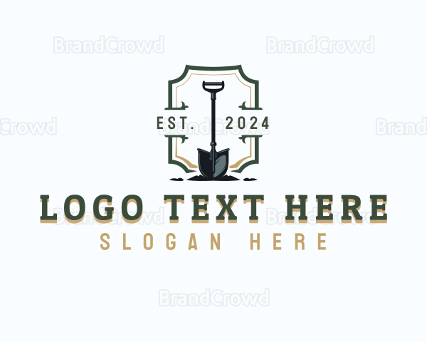 Shovel Landscaping Tool Logo