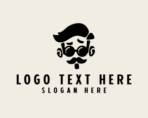 Person - Hipster Beard Mustache logo design