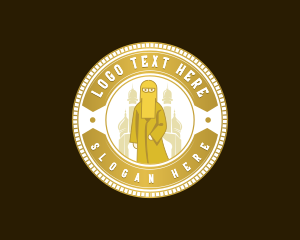 Woman Arab Mosque Logo