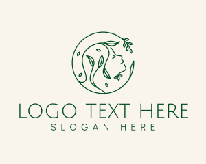 Green - Lady Nature Face logo design