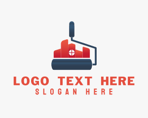 House Paint - Home Painting Roller logo design