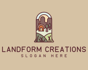 Rural Mountain Cabin logo design