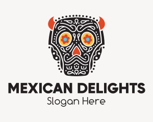 Mexican Calavera Horn logo design