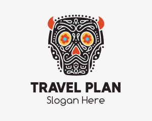 Itinerary - Mexican Calavera Horn logo design