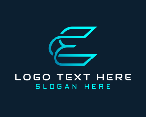 Business Technology Multimedia Letter E logo design