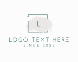 Vlogger - Watercolor Frame Makeup Cosmetics logo design