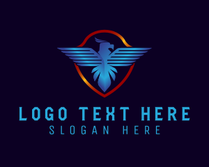 Secure - Blue Falcon Shield logo design