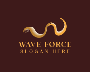 Wave Boutique Letter W logo design