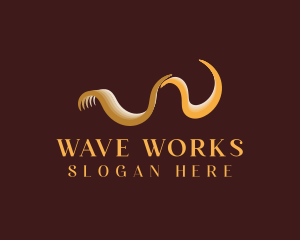 Wave Boutique Letter W logo design