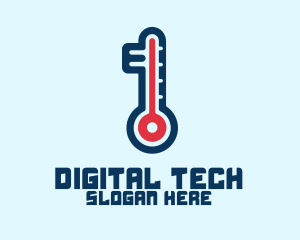 Modern Digital Thermometer  logo design