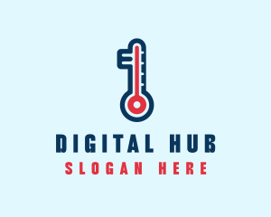 Modern Digital Thermometer  logo design