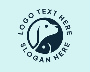 Negative Space - Yin Yang Dog Fish logo design