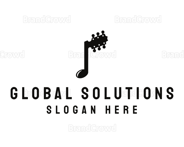 Musical Note Guitar Logo