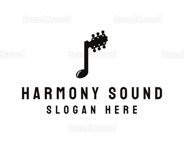 Musical Note Guitar Logo