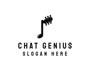 Studio - Musical Note Guitar logo design