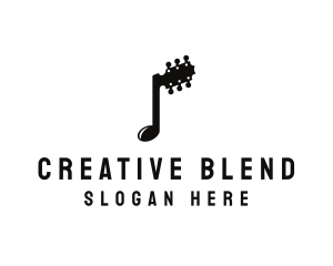 Composition - Musical Note Guitar logo design