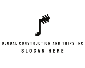 Sound - Musical Note Guitar logo design