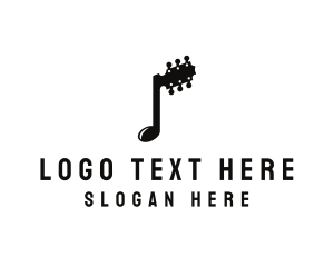 Musical Note Guitar Logo