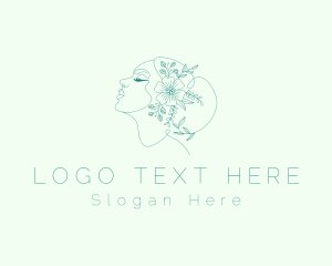 Hairdresser - Floral Beauty Woman logo design