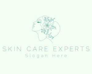 Floral Beauty Woman logo design