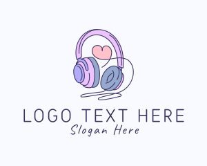 Streaming Platform - Love Music Headphone logo design