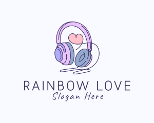 Love Music Headphone logo design