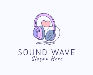 Headphone - Love Music Headphone logo design
