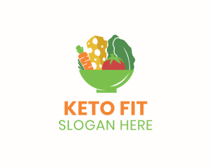 Keto - Healthy Food Bowl logo design