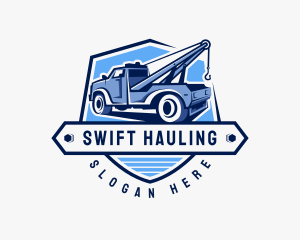 Hauling - Pickup Truck Crane logo design