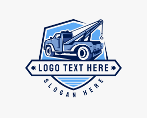 Tow Truck - Pickup Truck Crane logo design