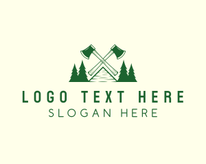 Logging - Mountain Axe Lumberjack logo design