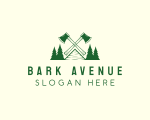 Bark - Mountain Axe Lumberjack logo design